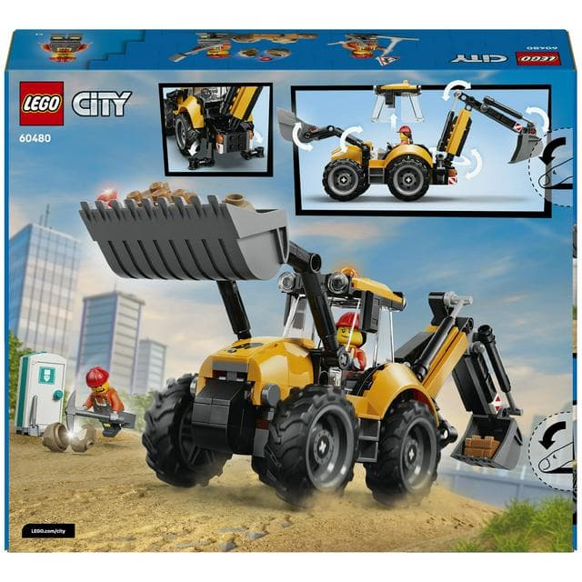 Lego City Yellow Backhoe Loader Tractor Toy 60480 - gallery image 5