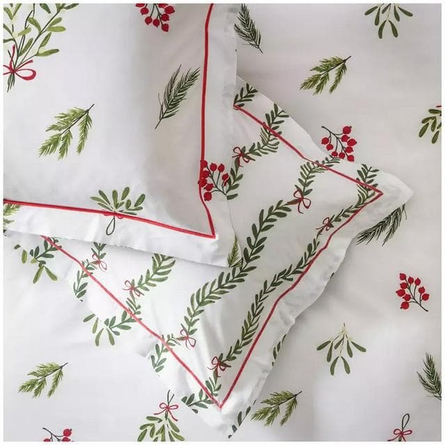 Sainsbury's Home Christmas Mistletoe Bedding Set - White - gallery image 2