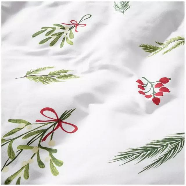 Sainsbury's Home Christmas Mistletoe Bedding Set - White - gallery image 5