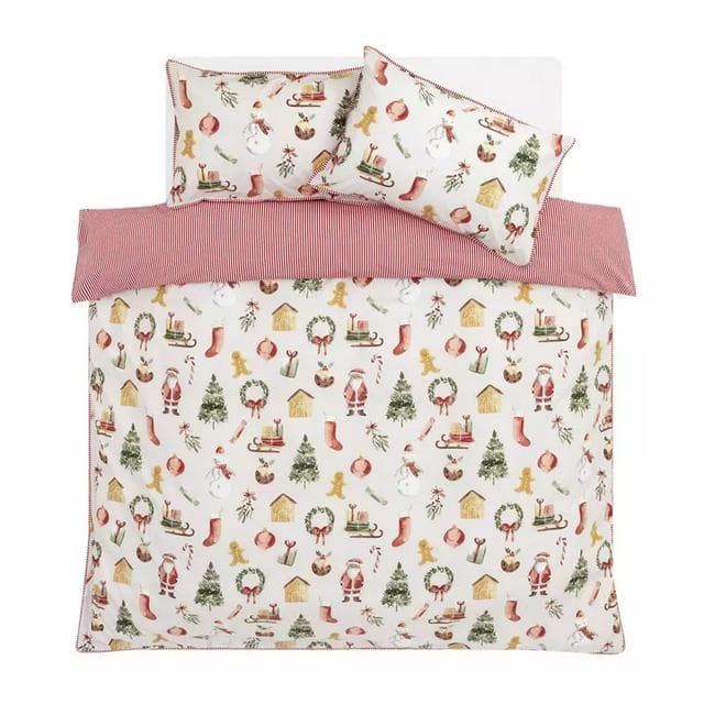 Sainsbury's Home Christmas Icons Bedding Set - Pink - gallery image 4