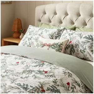 Sainsbury's Home Cotton Christmas Robin Bedding Set