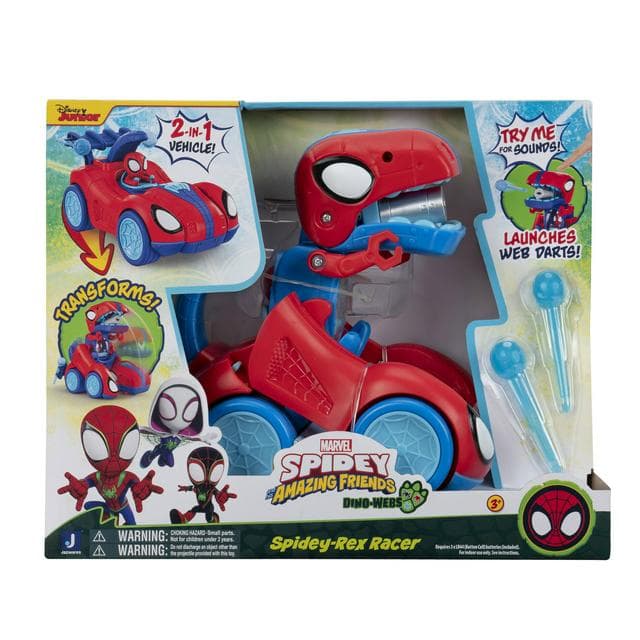 Marvel Spidey & His Amazing Friends Spidey-Rex Racer 2-in-1 Vehicle - 8 Inch - gallery image 1
