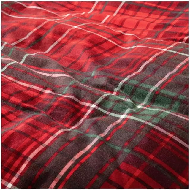 Sainsbury's Home Brushed Cotton Check Bedding Set - Red & Green - gallery image 5