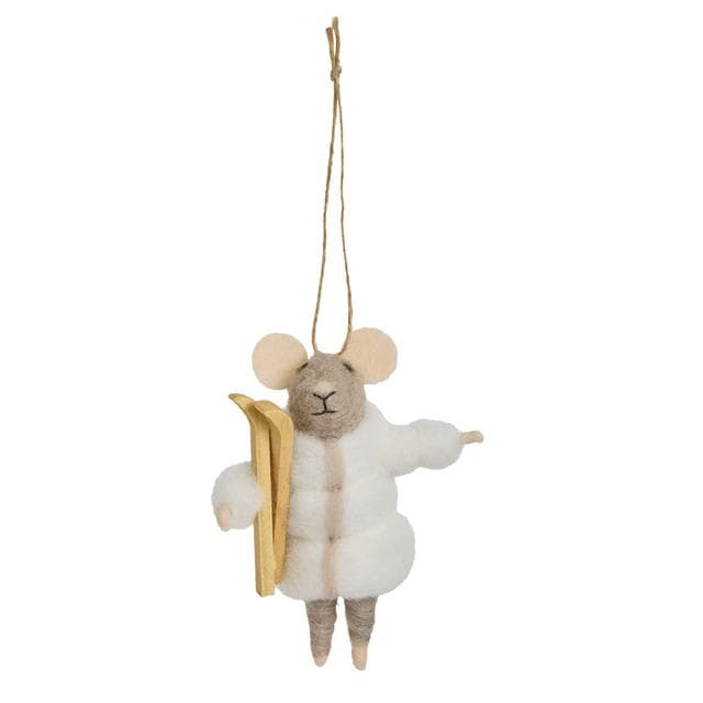 Sainsbury's Home Ski Mouse Hanging Decoration - gallery image 1