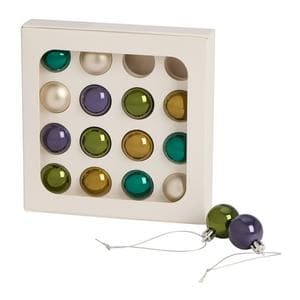 Sainsbury's Home Pack of 16 Mini Shatterproofs Hanging Decoration - 3cm