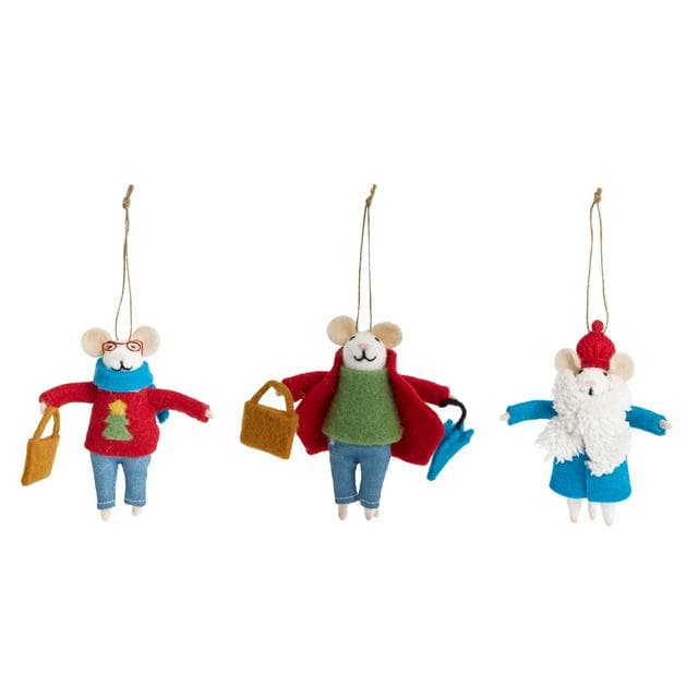 Sainsbury's Home Set of 3 Mice Family Hanging Decoration - gallery image 1