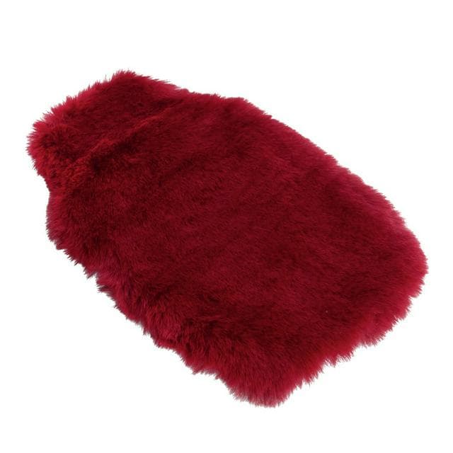 Sainsbury's Home Faux Fur Hot Water Bottle - Burgundy - gallery image 2