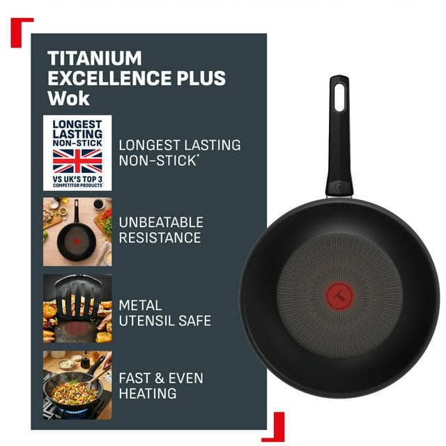 Tefal Titanium Excellence Plus Wok - 28cm - gallery image 3