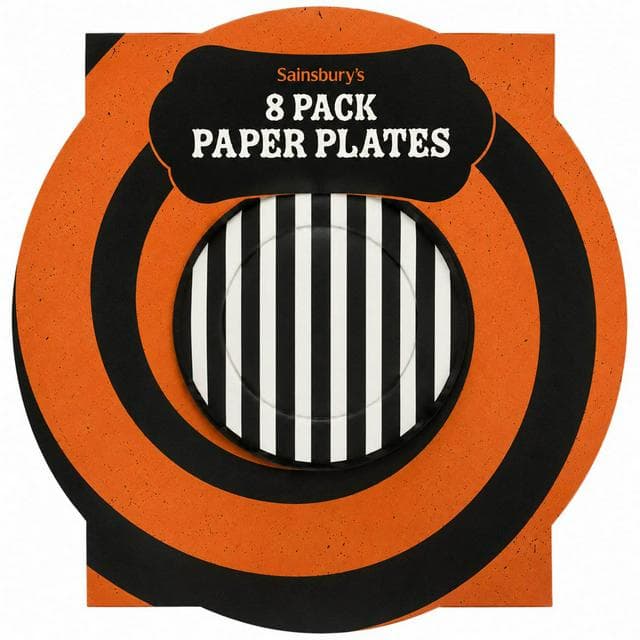 Sainsbury's Home Pack of 8 Halloween Paper Plates - gallery image 1