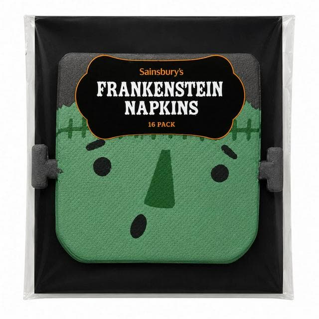 Sainsbury's Home Pack of 16 Halloween Frankenstein Napkins - gallery image 1
