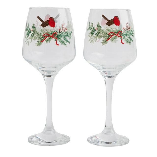 Sainsbury's Home Robin Printed Wine Glass - gallery image 1