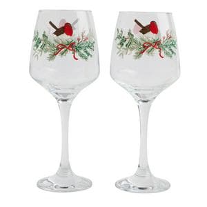 Sainsbury's Home Robin Printed Wine Glass