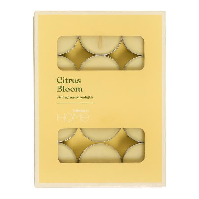 Sainsbury's Home Pack of 24 Tealights - Citrus Bloom - gallery image 1