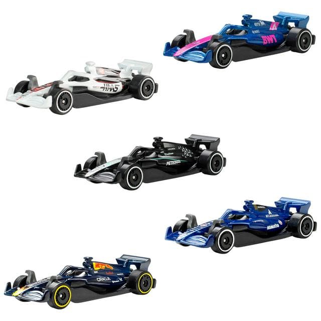 Hot Wheels Pack of 5 Basic Formula 1 Cars - gallery image 3
