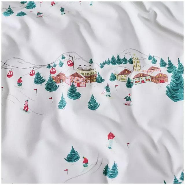 Sainsbury's Home Christmas Ski Scene Bedding Set - White - gallery image 5