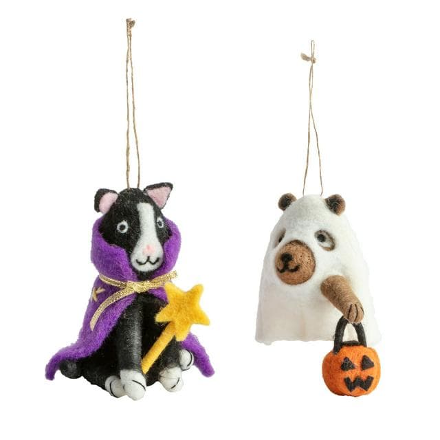  Sainsbury's Home Cat & Bear Ghost Felt Decoration Assortment - gallery image 1