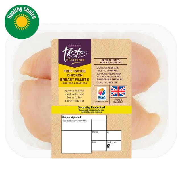 Sainsbury's 2 British Free Range Chicken Breast Fillets, Taste the Difference (Approx. 310g) - gallery image 1