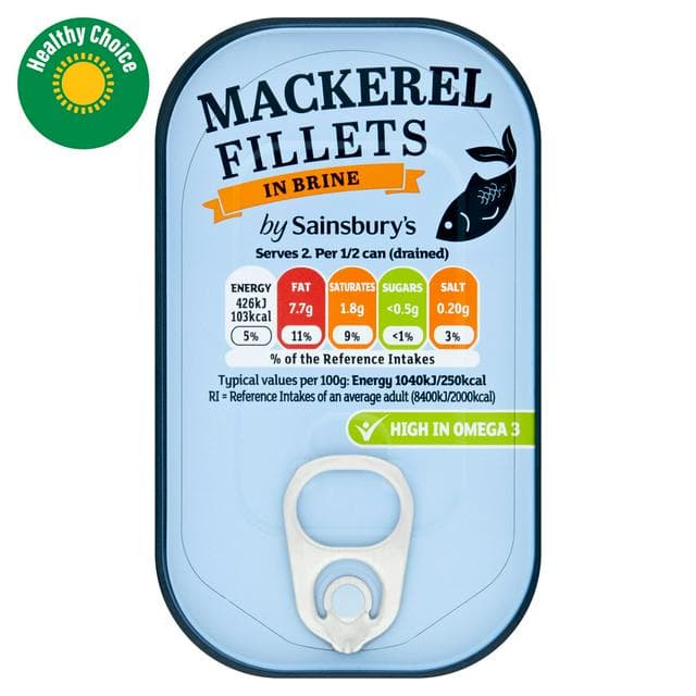 Sainsbury's 82g Brine Mackerel Fillets - gallery image 1