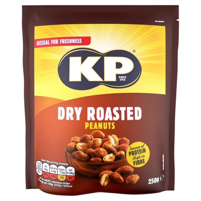 KP Dry Roasted Peanuts 250g - gallery image 1