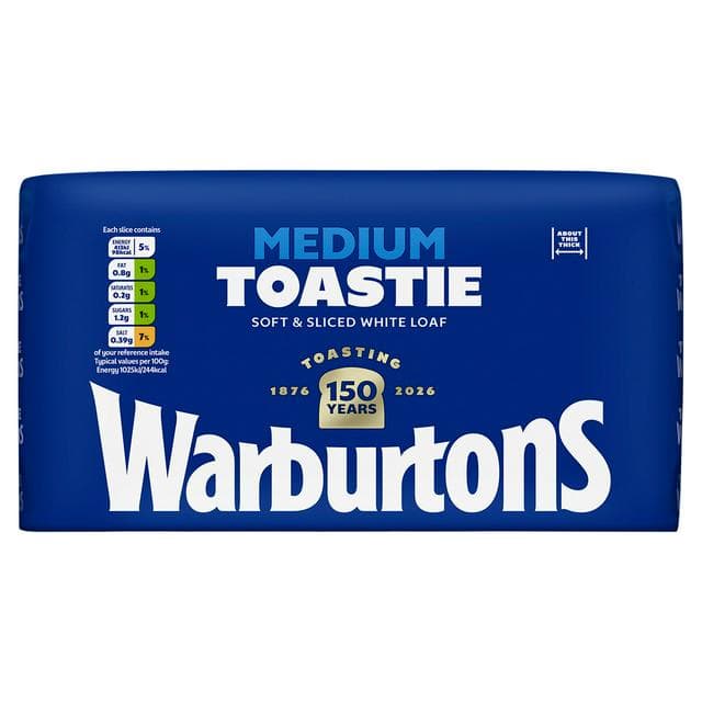 Warburtons Medium Sliced White Bread 800g - gallery image 1