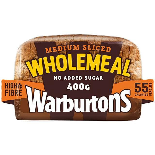 Warburtons Medium Sliced Wholemeal Bread 400g - gallery image 1