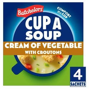 Batchelors Cup a Soup, Cream of Vegetable with Croutons x4 122g
