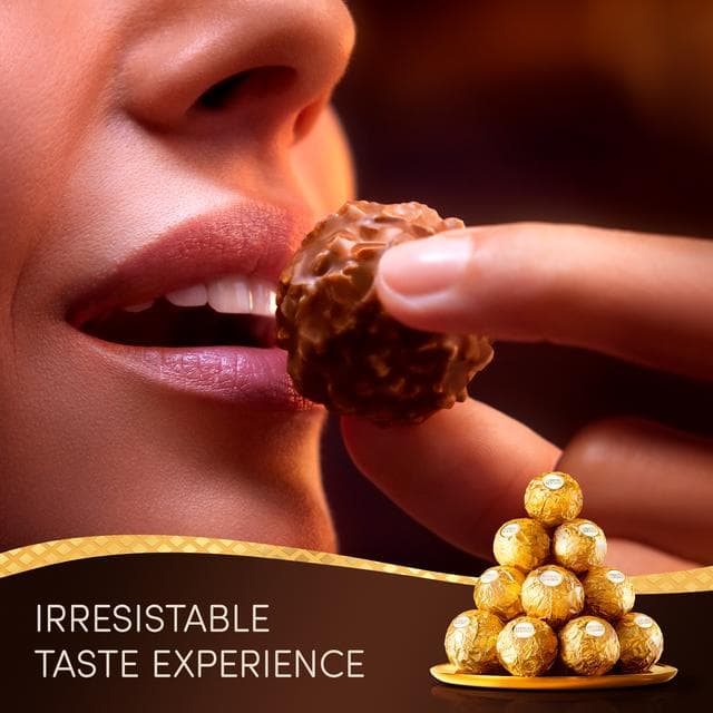 Ferrero Rocher Milk Chocolate & Hazelnut Pralines Gift Box 16 Pieces 200g - gallery image 3