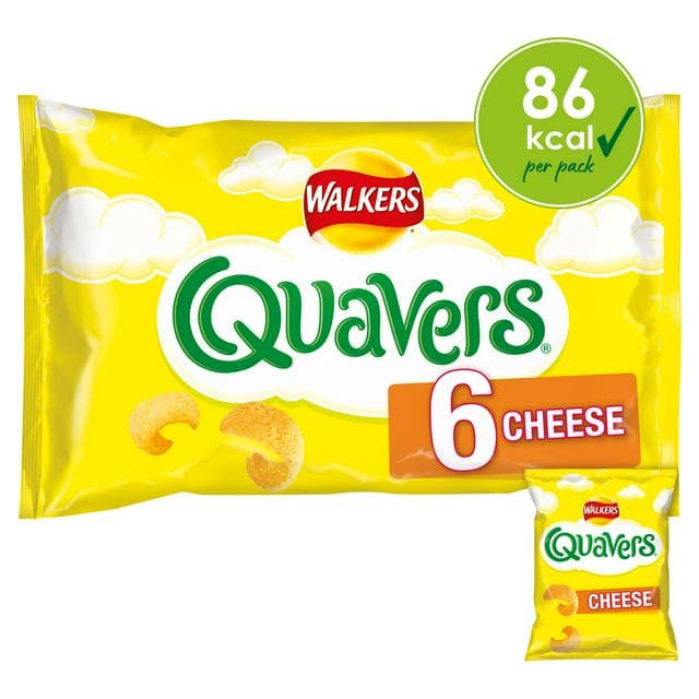 Walkers Quavers Cheese Multipack Crisps Snacks 6x16g - gallery image 1