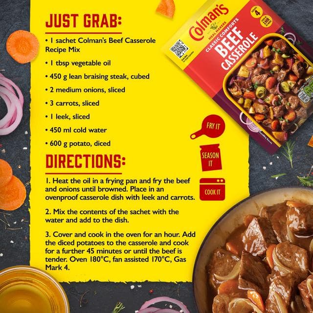 Colman's Recipe Mix Beef Casserole 40g - gallery image 3