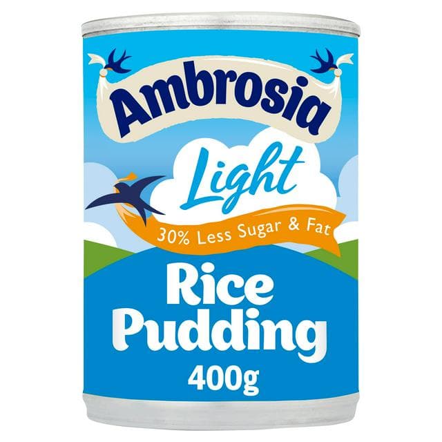 Ambrosia Light 400g Low Fat & Reduced Sugar Rice Pudding Dessert Can - gallery image 1