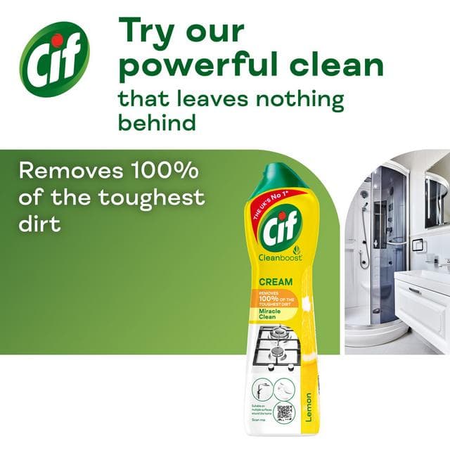 Cif Lemon Cream Cleaner Multipurpose 500ml - gallery image 2