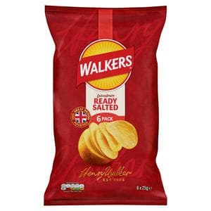 Walkers Ready Salted Multipack Crisps 6x25g