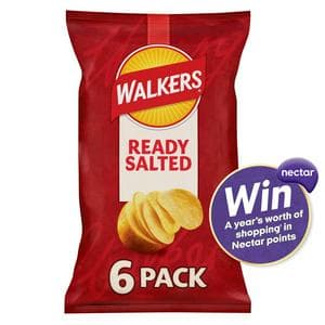 Walkers Ready Salted Multipack Crisps 6x25g