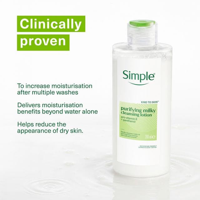 Simple Kind To Skin Purifying Cleansing Lotion for Sensitive Skin 200ml - gallery image 2