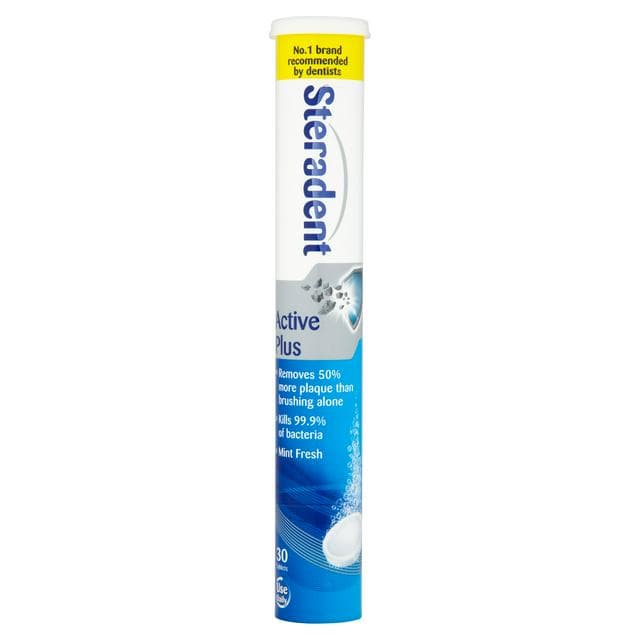 Steradent Denture Cleaning Tablets, Active Plus x30 - gallery image 1