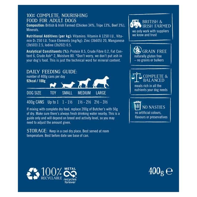 Butcher's Tripe Wet Dog Food Tin 400g - gallery image 2