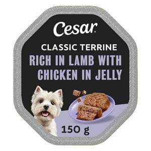 Cesar Classics Terrine 150g Lamb & Chicken in Jelly Wet Dog Food Tray