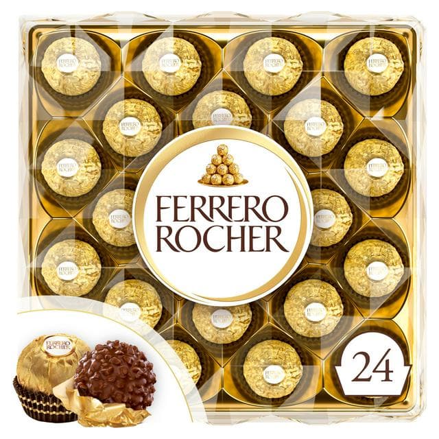 Ferrero Rocher Milk Chocolate & Hazelnut Pralines Gift Box 24 Pieces 300g - gallery image 1