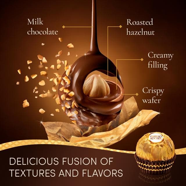 Ferrero Rocher Milk Chocolate & Hazelnut Pralines Gift Box 24 Pieces 300g - gallery image 2