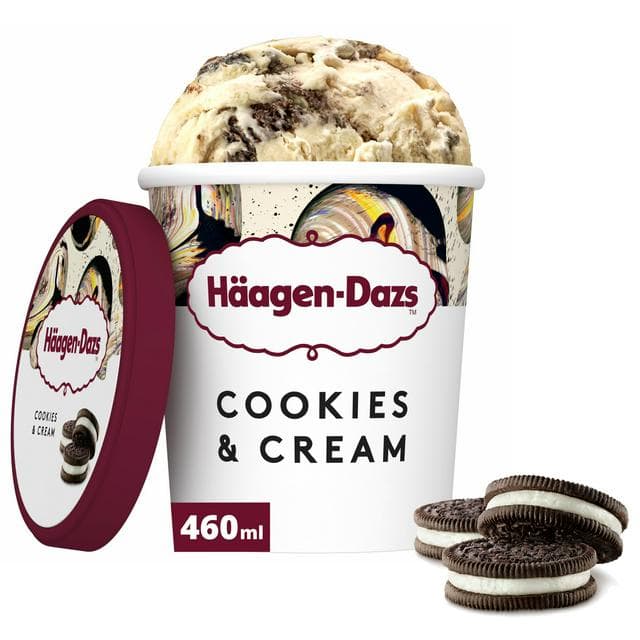 Haagen-Dazs Cookies & Cream Ice Cream Frozen Dessert Tub 460ml - gallery image 1