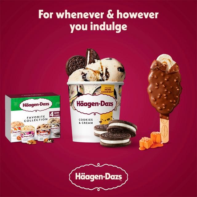 Haagen-Dazs Cookies & Cream Ice Cream Frozen Dessert Tub 460ml - gallery image 3