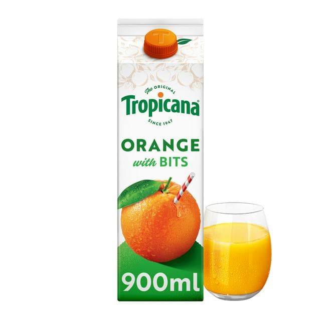 Tropicana Original Orange with Bits Fruit Juice 900ml - gallery image 1