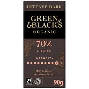 Green & Black's 90g Organic 70% Dark Chocolate Bar