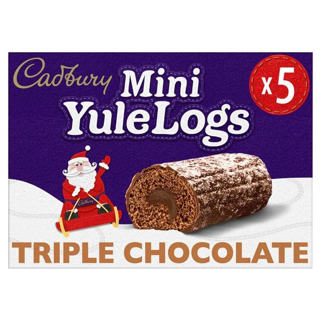 Cadbury 5 x Mini Yule Logs Triple Milk Chocolate Cakes - gallery image 1
