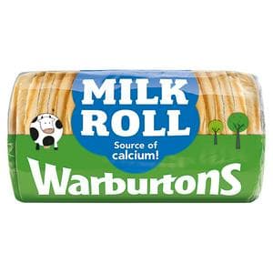 Warburtons Milk Roll Soft Medium Sliced White Bread 400g