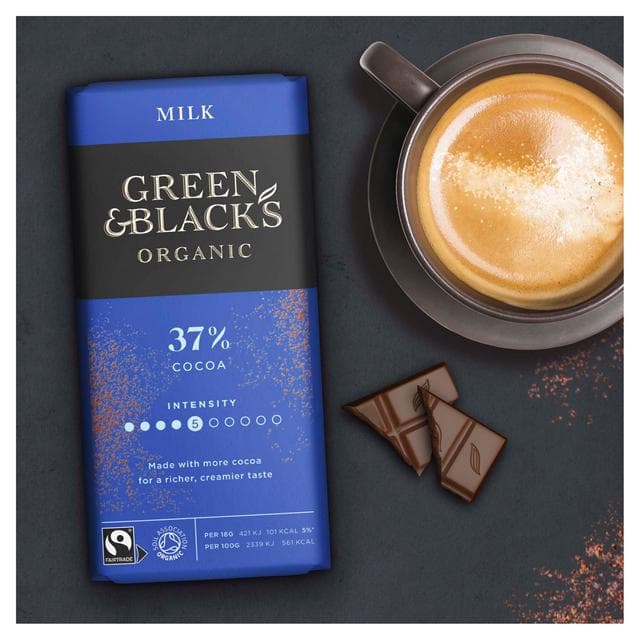 Green & Black's 90g Organic 37% Milk Chocolate Bar - gallery image 2