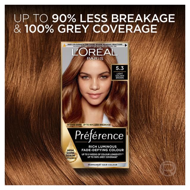 L'Oreal Paris Preference Permanent Hair Dye Virginia Light Golden Brown 5.3 - gallery image 3