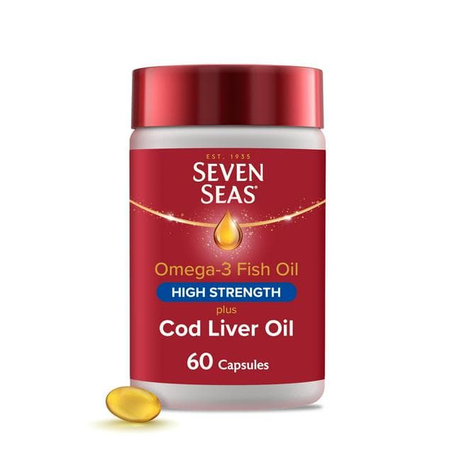 Seven Seas Cod Liver Oil High Strength Omega-3 60 Caps - gallery image 1