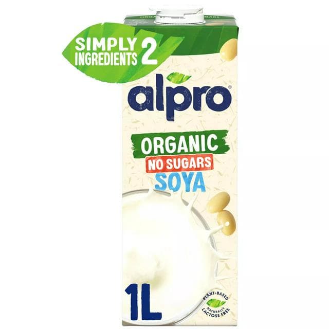 Alpro 1L Organic Soya No Sugars Long Life Dairy Free Drink - gallery image 1
