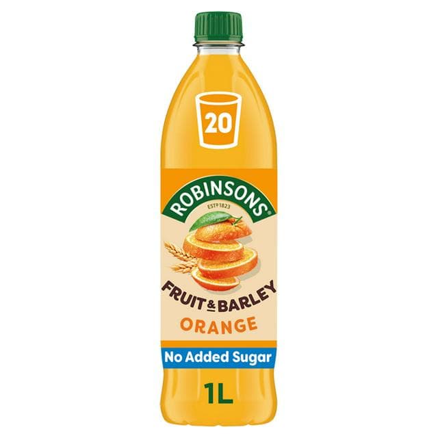Robinsons Fruit & Barley Orange Squash No Added Sugar 1L - gallery image 1